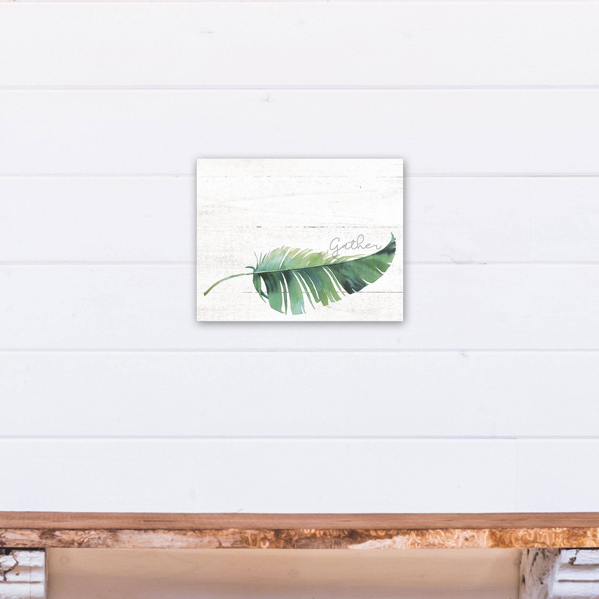 Green Gather Leaf 11" x 14" Canvas Wall Art